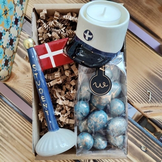 Gavekurv til mor med lys og tekst