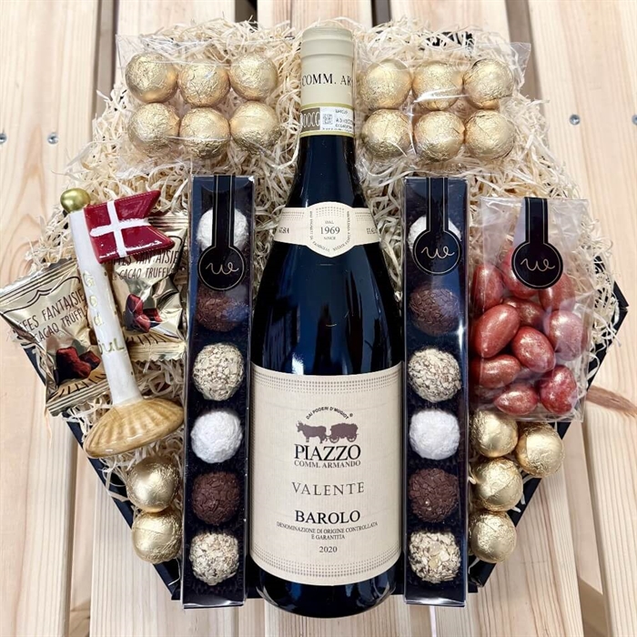 Gavekurv til mor med lys og tekst