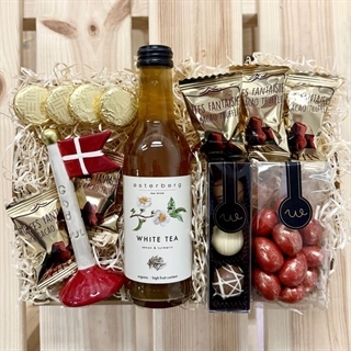 Gavekurv til mor med lys og tekst