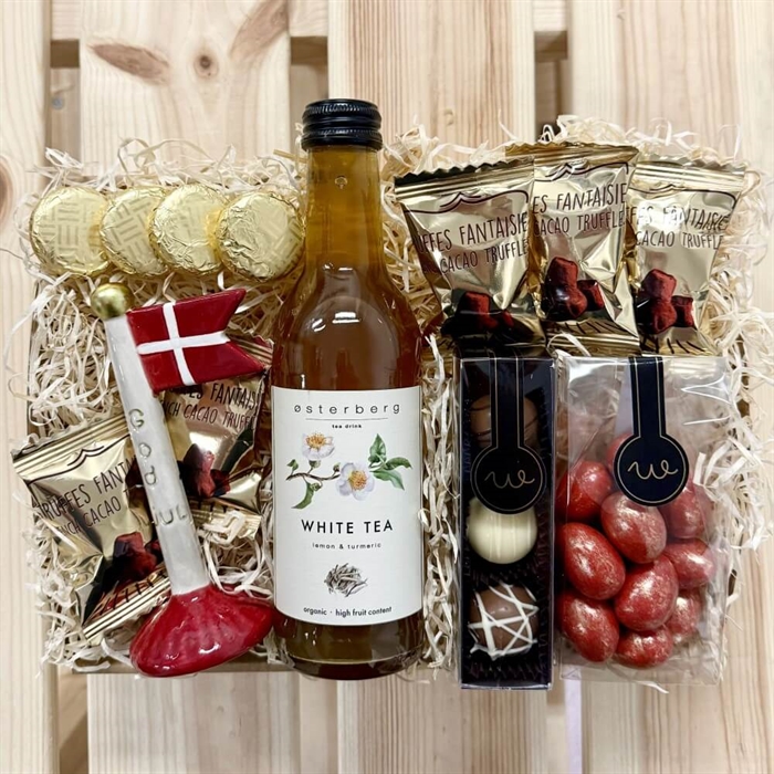 Gavekurv til mor med lys og tekst