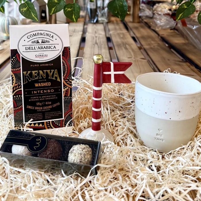 Gavekurv til mor med lys og tekst