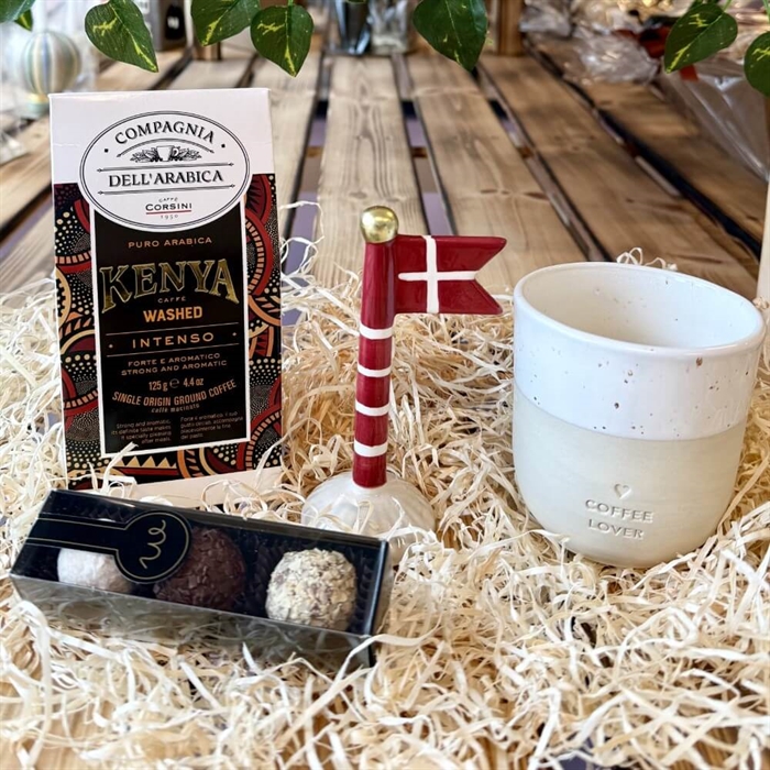 Gavekurv til mor med lys og tekst