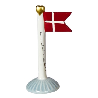 Flagga Grattis/ljus H: 14cm