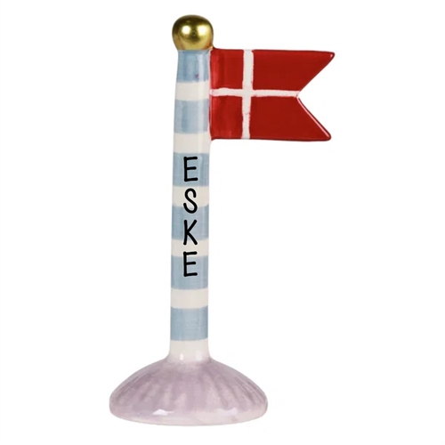 Flagga Beige/randig H: 14cm keramik