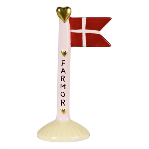 Flagga Mormor H: 14cm - Rosa