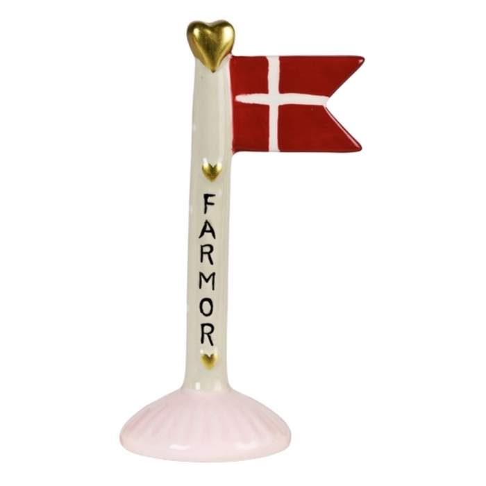 Flagga Mormor H: 14cm - Ljus