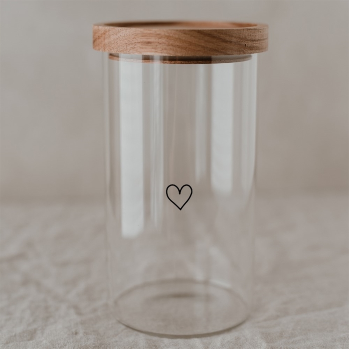 Förvaringsburk hjärta svart 19 cm