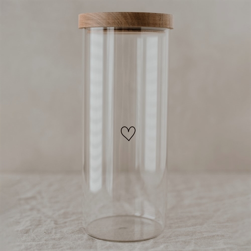 Förvaringsburk hjärta svart 25 cm