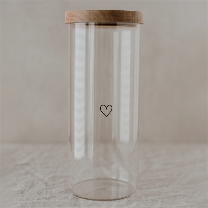 Förvaringsburk hjärta svart 25 cm