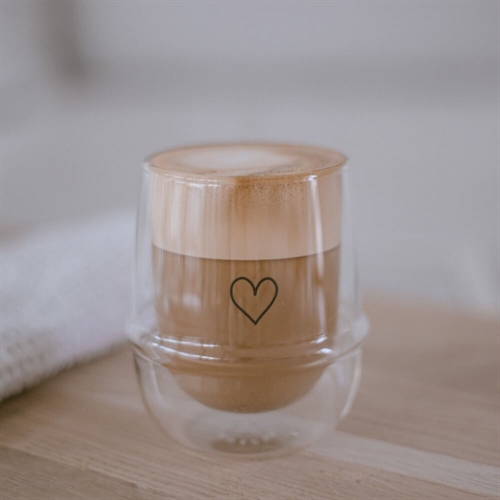 Dubbelväggigt glas 200 ml hjärta