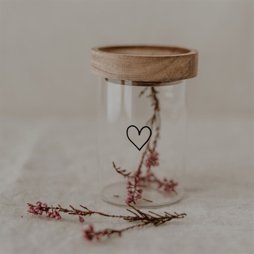 Mini förvaringsburk hjärta svart 9 cm