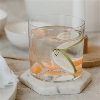 Dricksglas hjärta svart