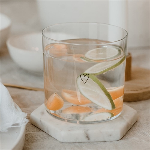 Dricksglas hjärta svart