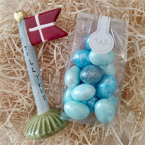 Gavekurv til mor med lys og tekst