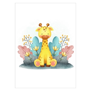 Akvarell giraff - poster