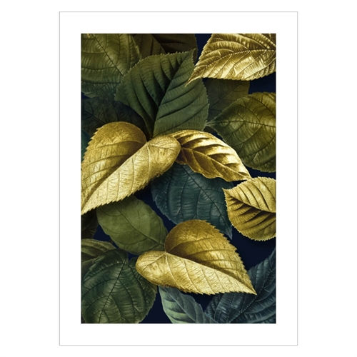 Poster - Löv i nyanser av guld och grönt