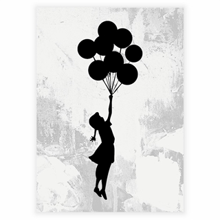 Poster - Flicka med flygande ballonger av Banksy