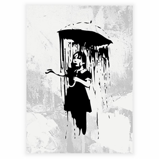 Poster - Flicka med paraply av Banksy