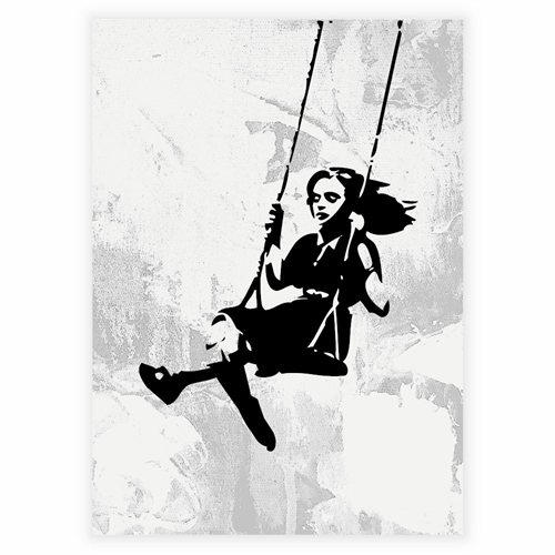 Poster - Flicka på gunga av Banksy