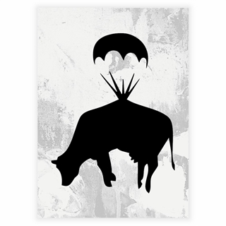Poster - Ko med fallskärm av Banksy