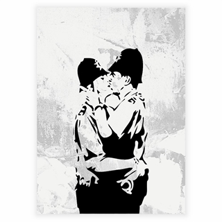 Poster - Kyssande poliser av Banksy