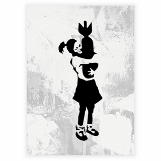 Poster - Flicka kramar missil av Banksy