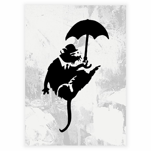 Poster - Råtta med paraply av Banksy