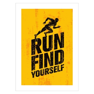 Poster med sporttext - Spring och hitta dig själv