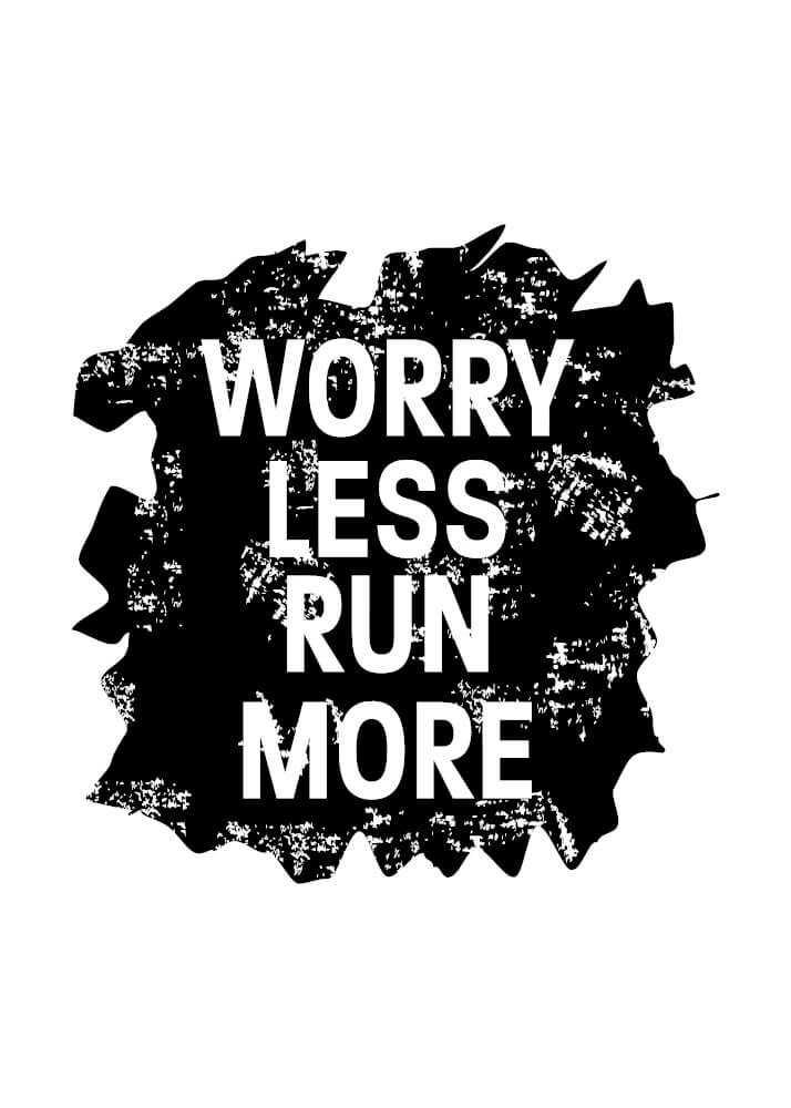 Poster med sporttext - Worry less run more