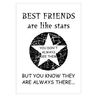 Gullig vän poster bästa vänner är som stjärnor