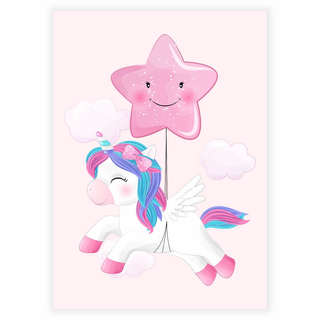 Poster - Unicorn med stjärna