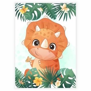 Poster - Orange Dino