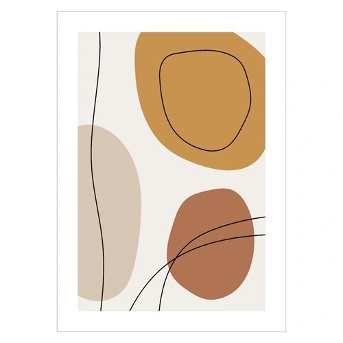 Abstrakt motivposter med färgade cirklar och linjer