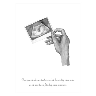 Baby på språng - köp en vacker poster online idag. Bedårande poster med illustration av en ultraljudsbild.