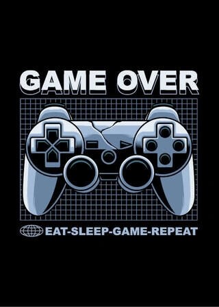 Gamer poster - Game over med Eat, sleep, game, repeat