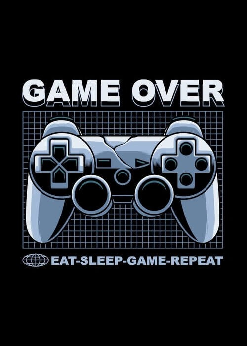 Gamer poster - Game over med Eat, sleep, game, repeat