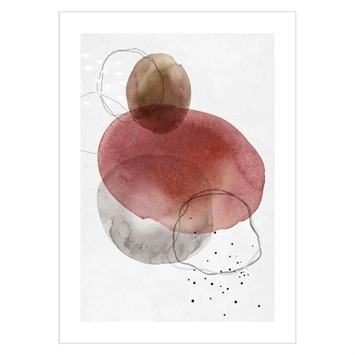 Poster med abstrakt cirkel i rött