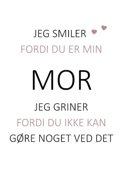 Poster - Jag ler för att du är min mamma