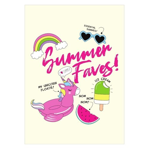 Smart poster med alla sommarfavoriter som badklädersglass och solglasögon
