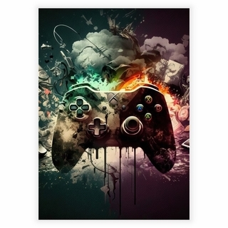 Gamer poster - Game over med Eat, sleep, game, repeat
