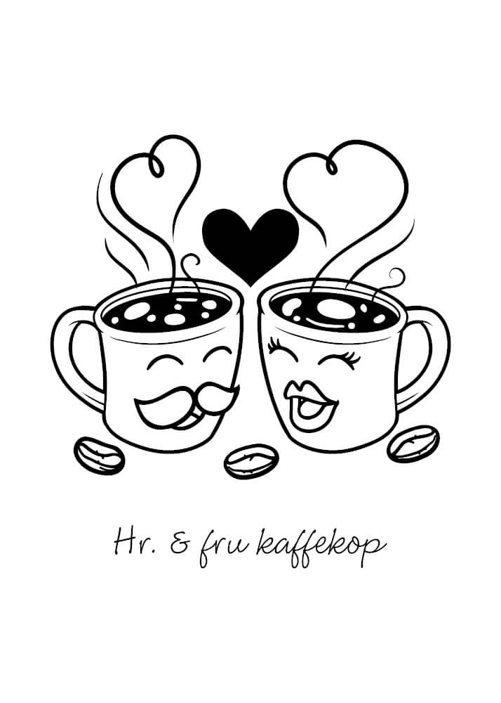 Hr. & fru kaffekop – Poster