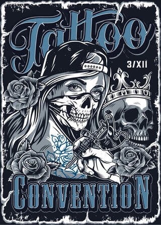 Tattoo Convention Skull - Poster