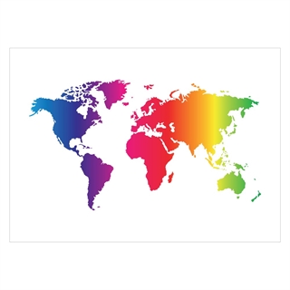 Världskarta i färger - En vacker poster med världskarta