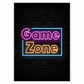 Game Zone Neon Gamer affisch