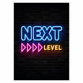 Next Level Neon Gamer-affisch