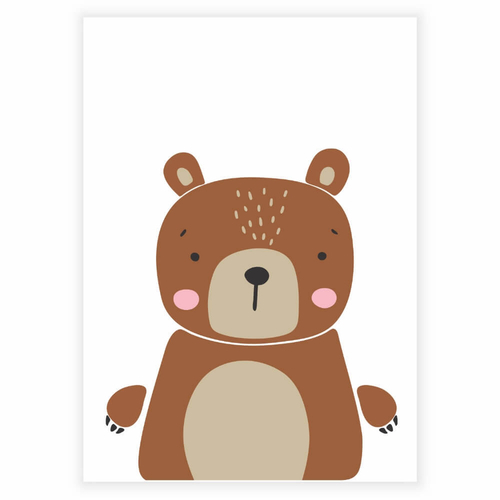 Enkel och söt barnaffisch med en björn