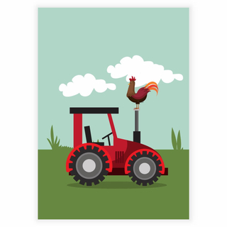 Traktor med kran - Barnposter
