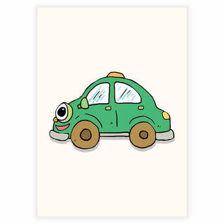 Grön bil - Barnposter