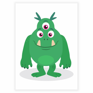 Grönt monster - Barnposter
