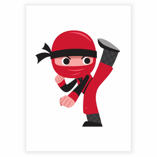 Red Ninja 1 - Barnposter